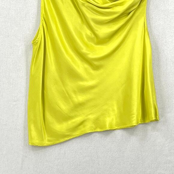 ENZA COSTA Satin Bias Off the Shoulder Top Womens Large 3 Lime Green Shirt NEW - Picture 10 of 16